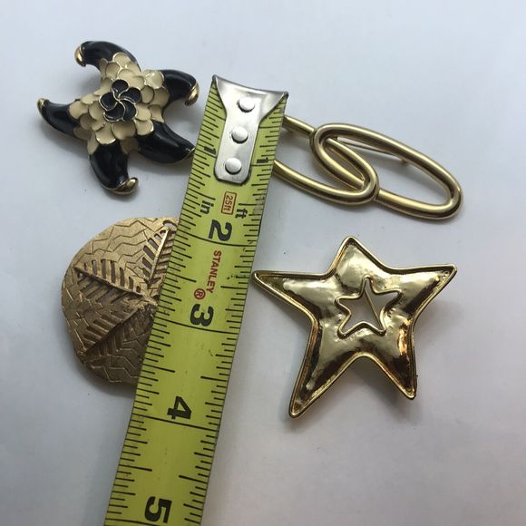Vintage Brooch Lot Metal Enamel Stars Geo Retro Beach Boho Mod Pins - Picture 5 of 7